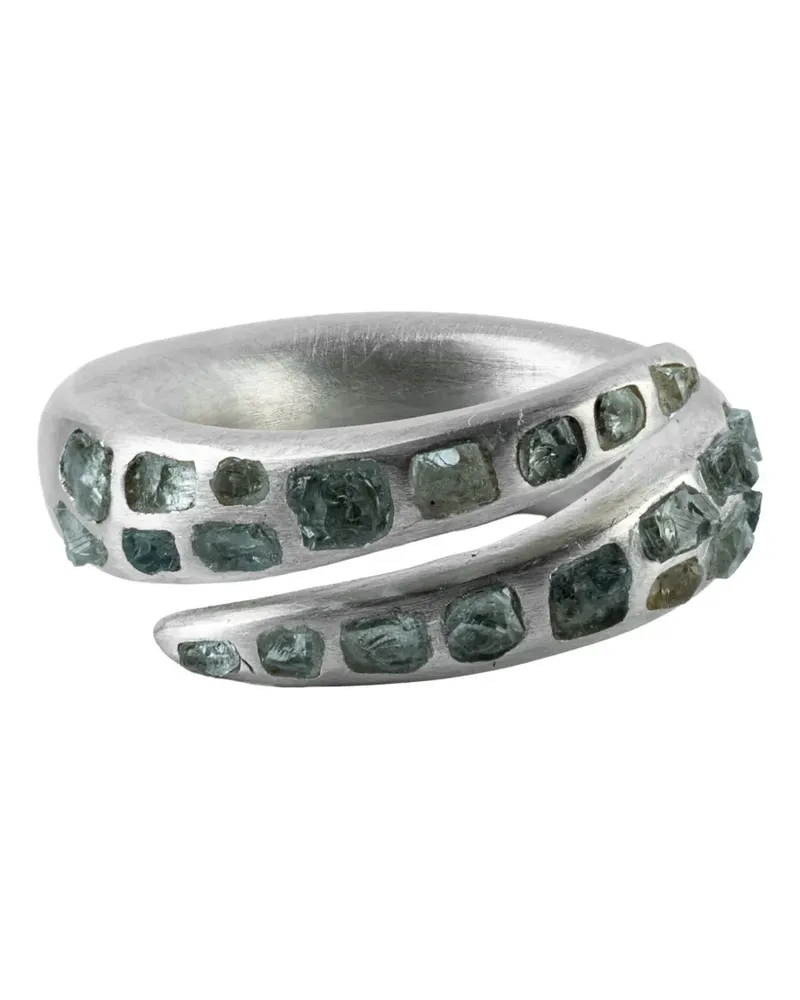 Parts Of Four Split Mountain aquamarine ring - Silber Silber