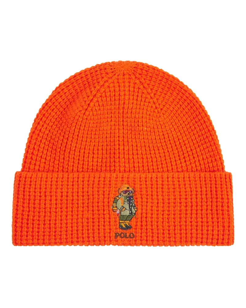 Ralph Lauren Grob gestrickte Polo Bear Beanie - Orange Orange