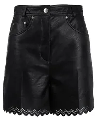 Stella McCartney Shorts in Lederoptik Schwarz