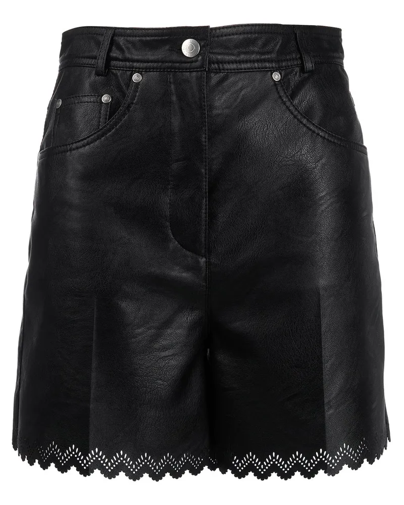 Stella McCartney Shorts in Lederoptik Schwarz