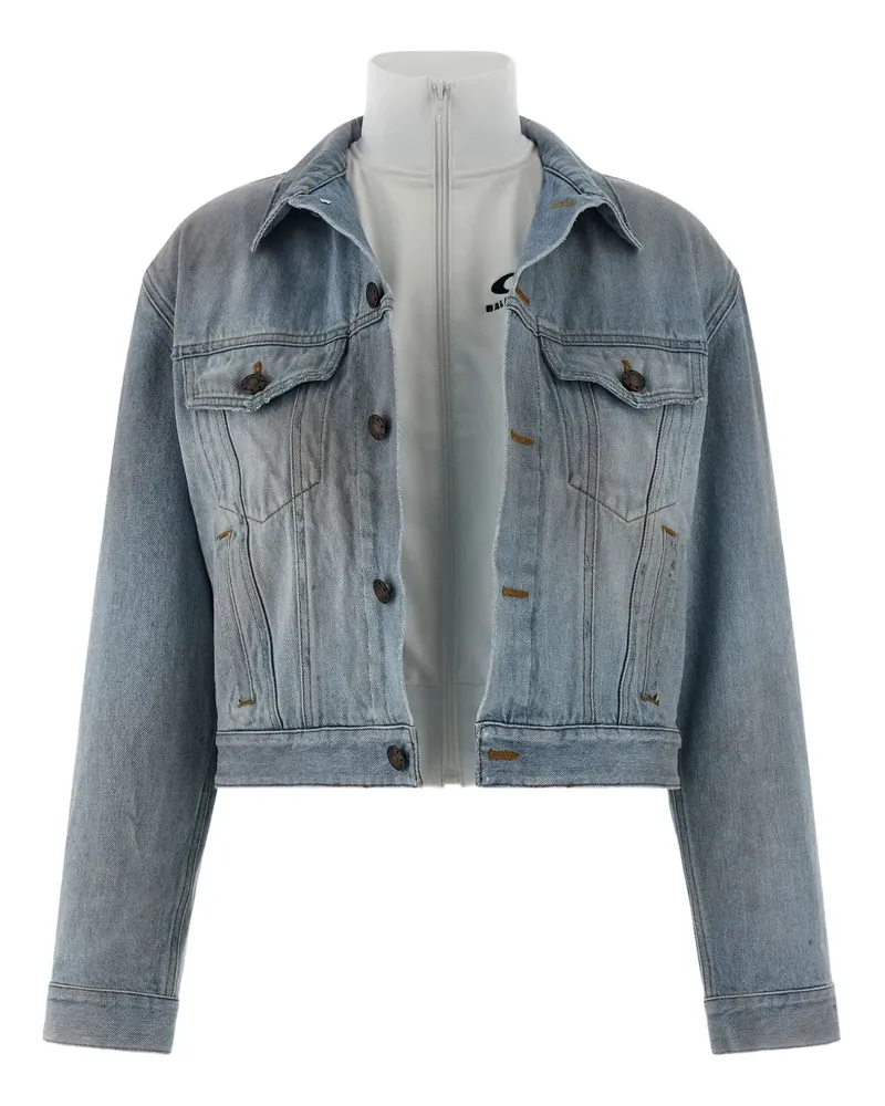 Balenciaga stonewashed double-layer jacket - Blau Blau