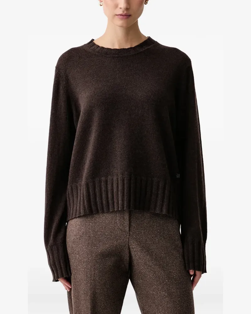 Mos Mosh Moria ribbed-trim sweater - Braun Braun