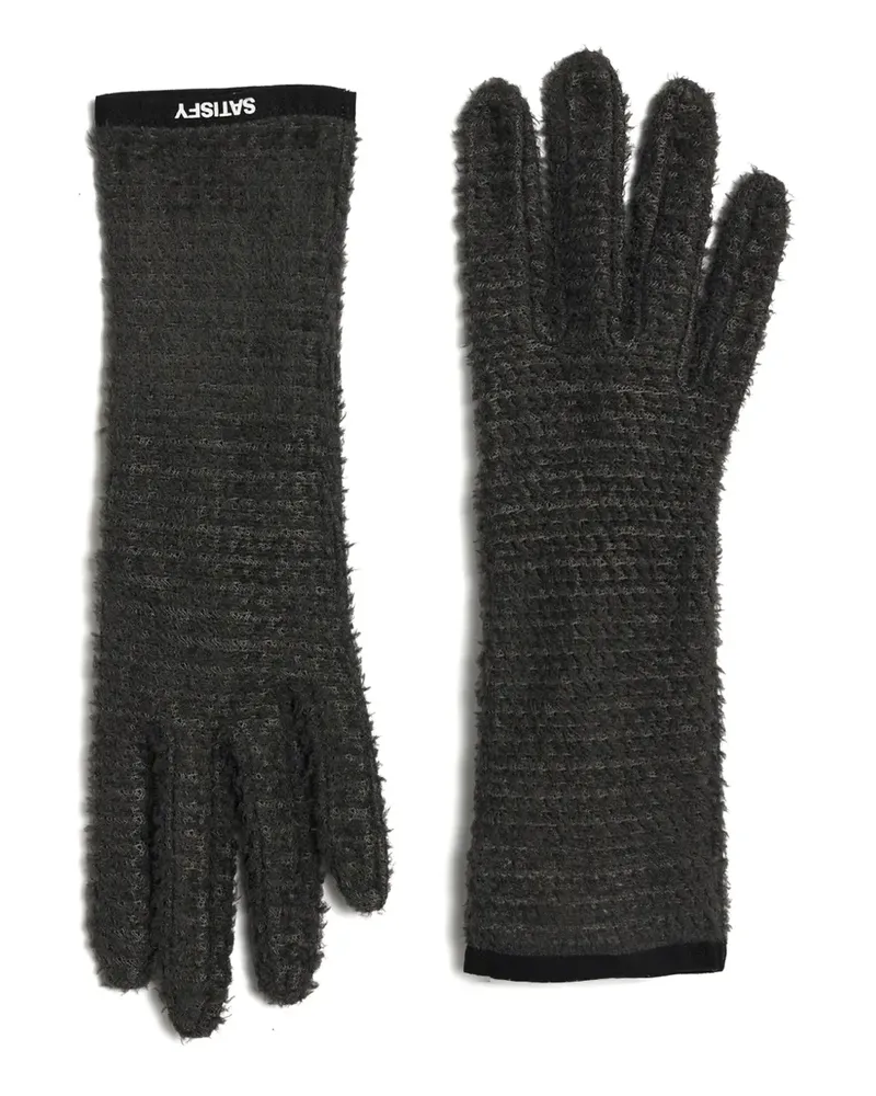 Satisfy Fleece-Handschuhe mit Waffelstruktur - Schwarz Schwarz