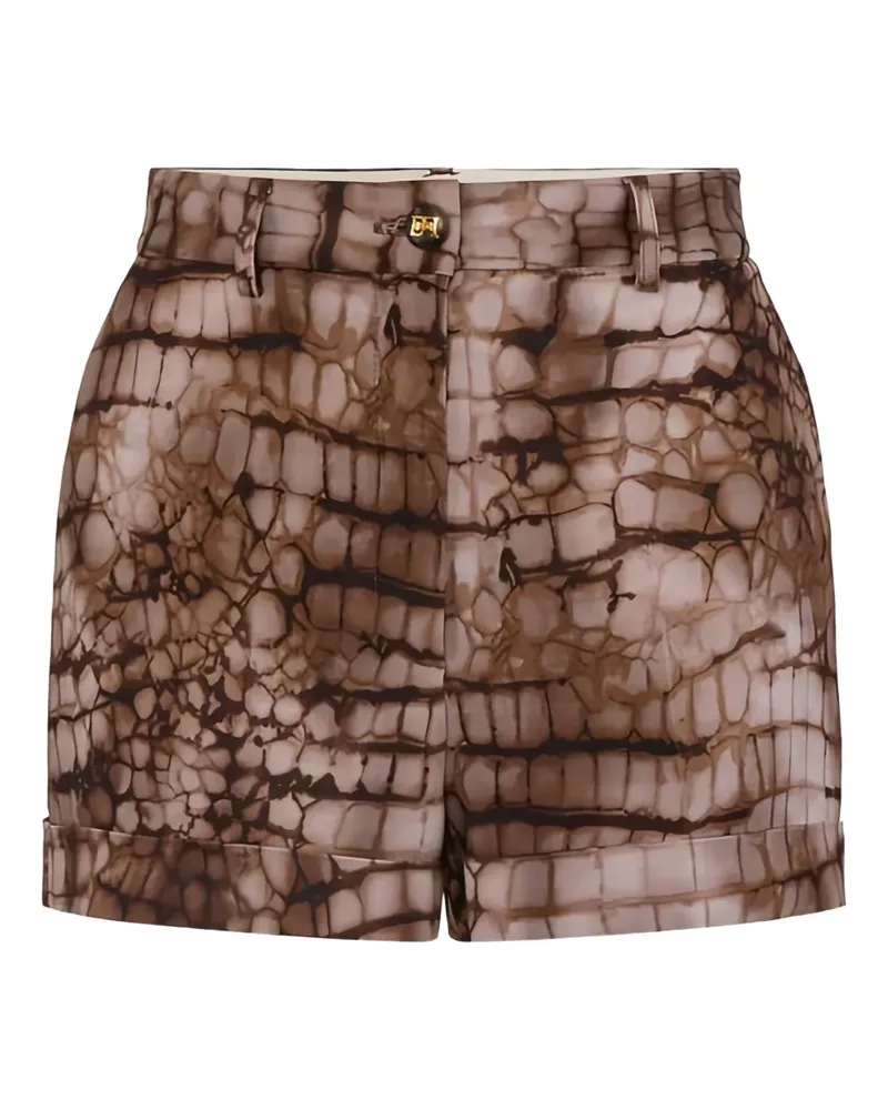 Elisabetta Franchi alligator-patterned shorts - Braun Braun