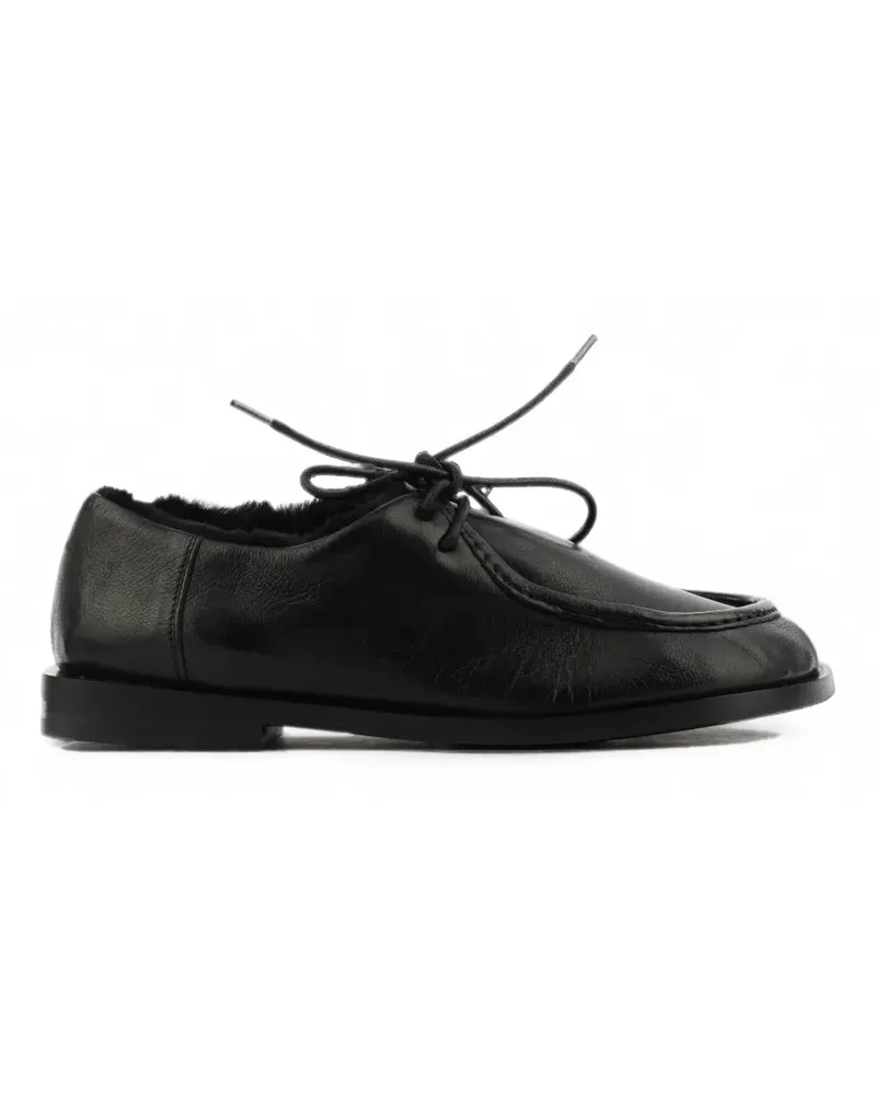 Elena Iachi Althea Loafer mit Shearling-Futter - Schwarz Schwarz