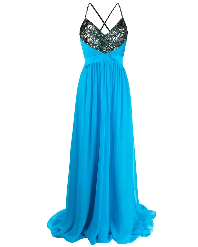 Emilio Pucci Langes Paillettenkleid - Blau Blau