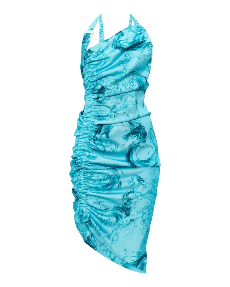 Versace Jeans Wave Couture-print midi dress - Blau Blau