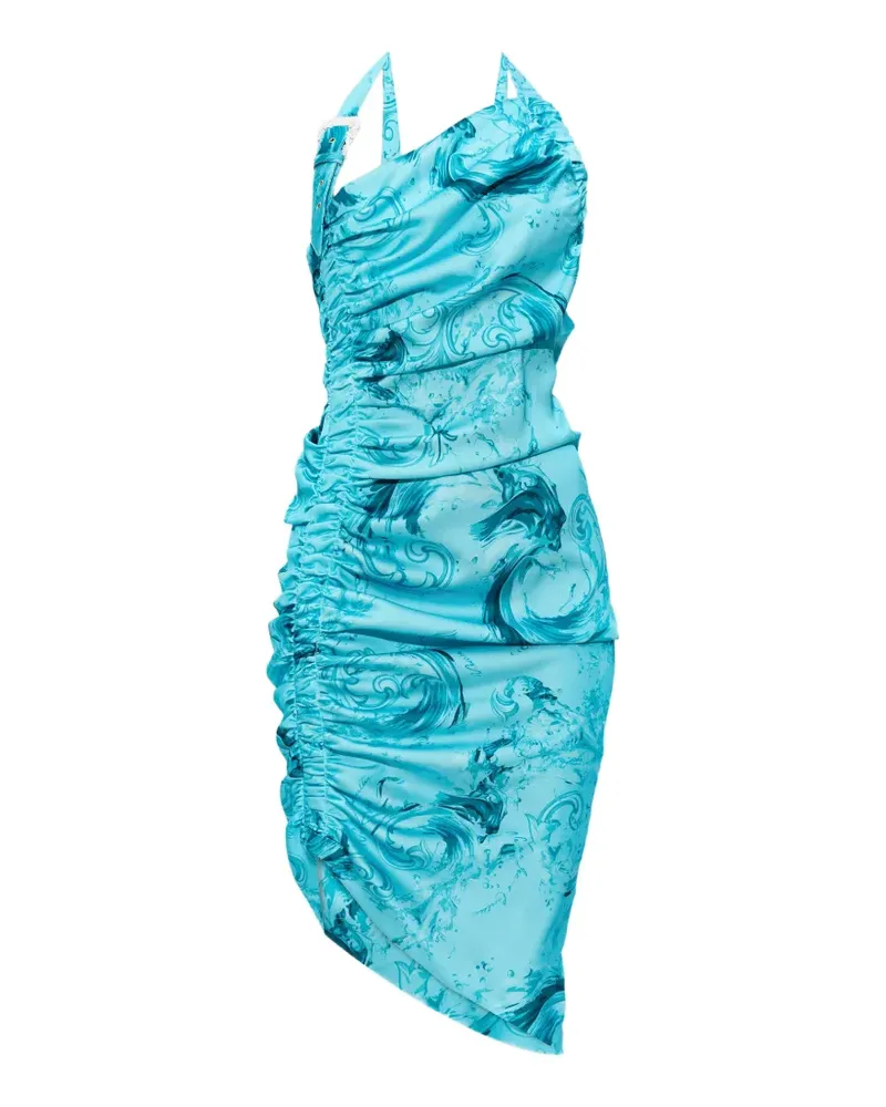 Versace Jeans Wave Couture-print midi dress - Blau Blau