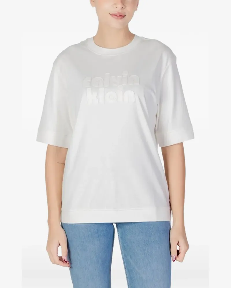 Calvin Klein logo-patch T-shirt - Weiß Weiß