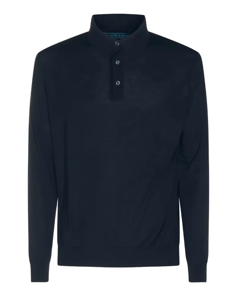 Kiton Poloshirt mit Knöpfen - Blau Blau