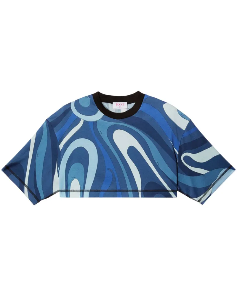Emilio Pucci T-Shirt mit Marmo-Print - Blau Blau