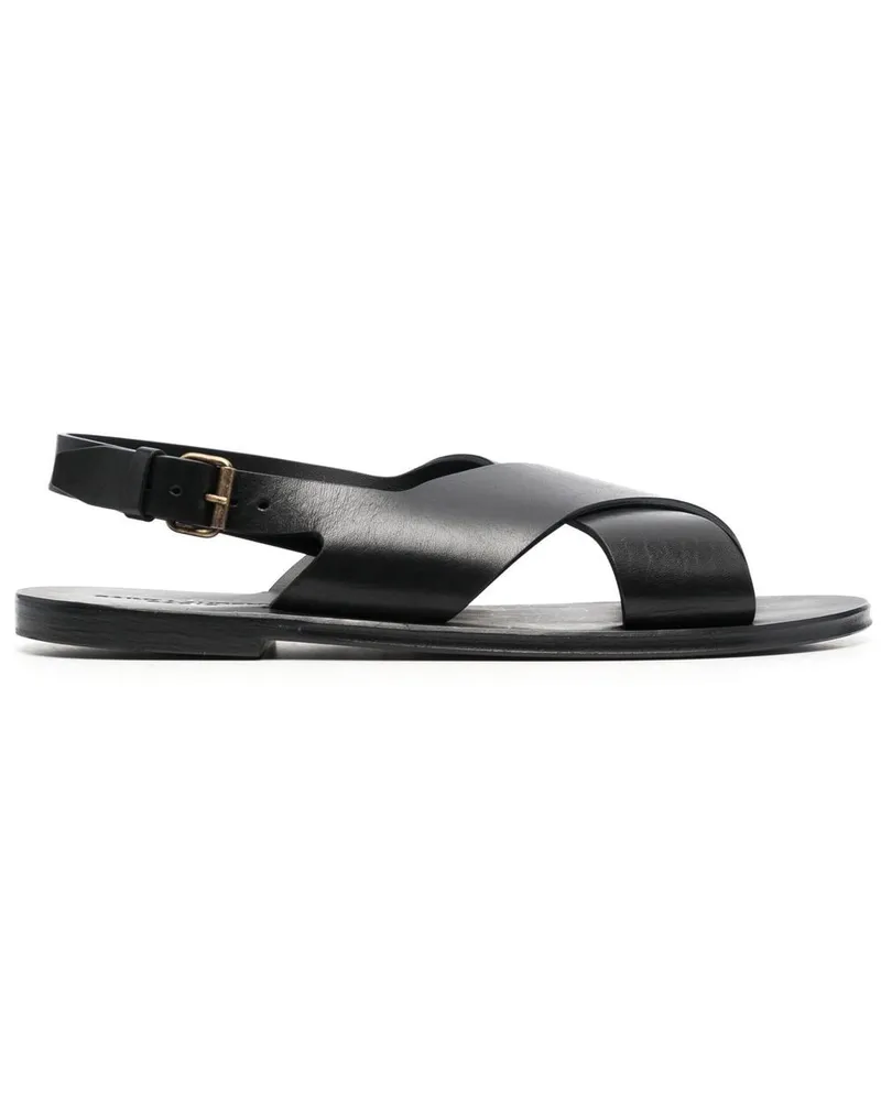 Saint Laurent Mojave Sandalen mit überkreuzten Riemen - Schwarz Schwarz