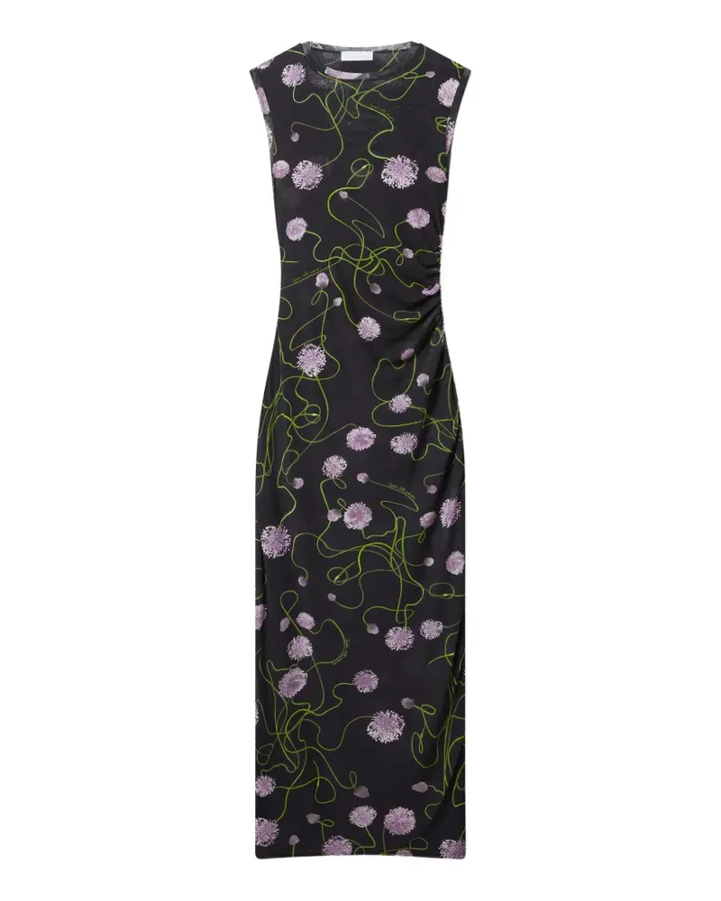 Stella McCartney Maxikleid mit Blumen-Print - Schwarz Schwarz