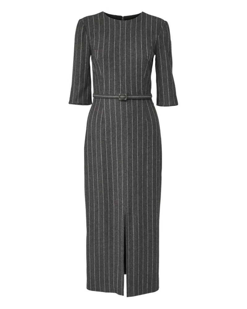 Carolina Herrera New York Midikleid mit Nadelstreifen - Grau Grau