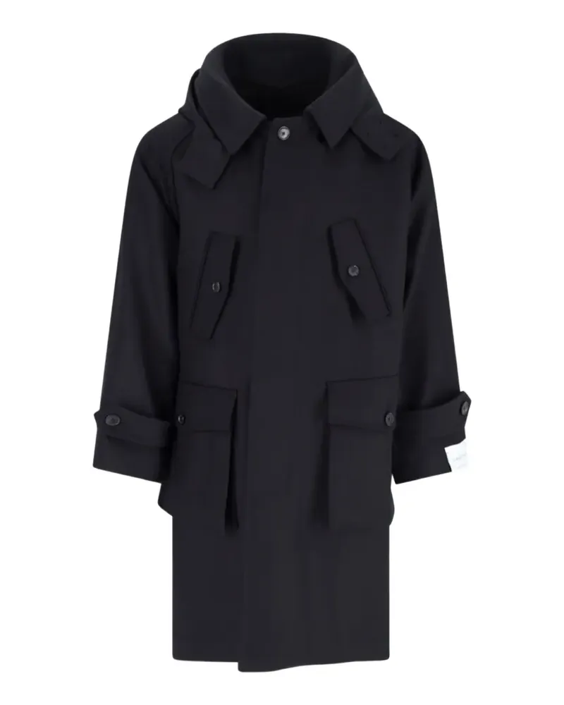 Caruso Foscari hooded button-up coat - Schwarz Schwarz