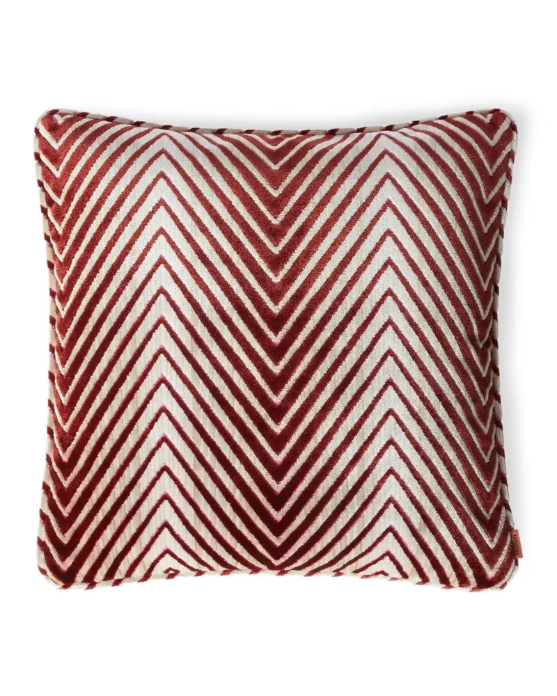 Missoni Home Kissen aus Samt mit Zickzackmuster (40cm x 40cm) - Rot Rot