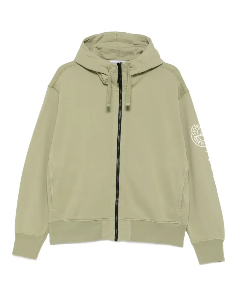 Stone Island Kapuzenjacke mit Logo-Print - Grün Grün