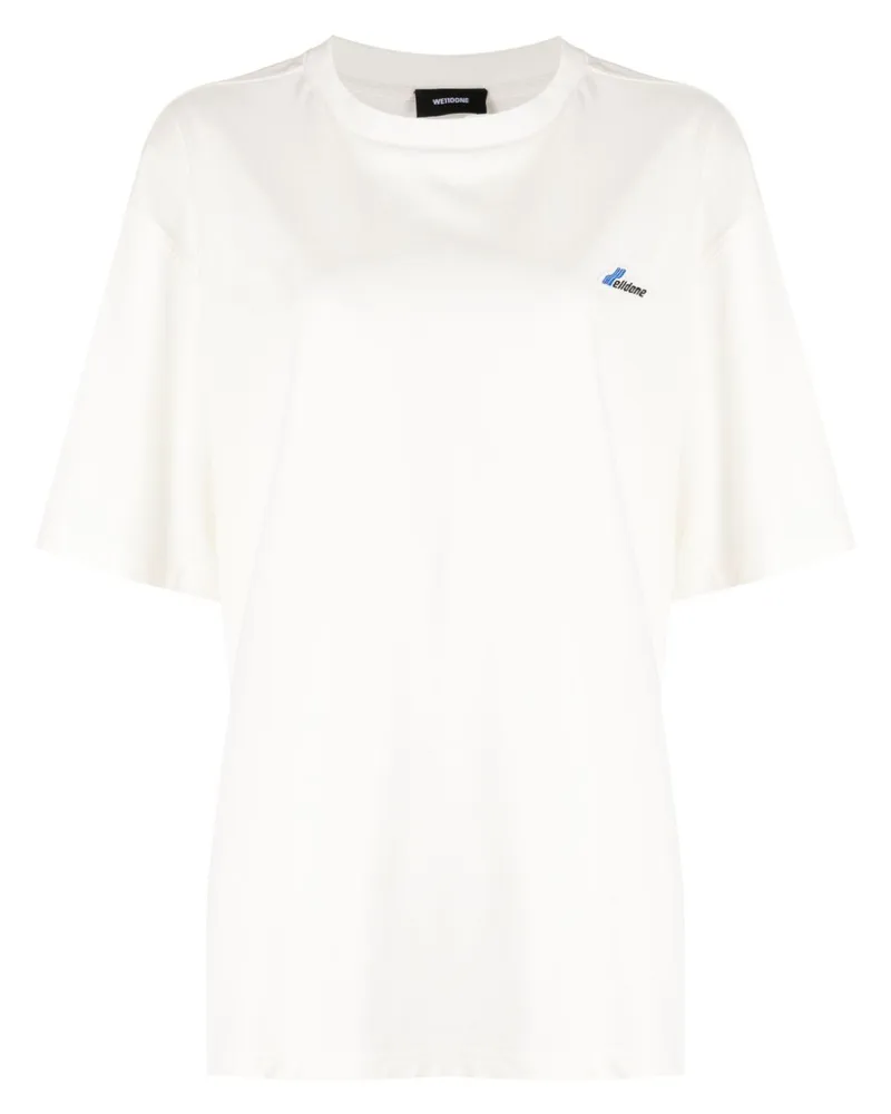 WE 11 DONE T-Shirt mit Logo-Stickerei - Nude Nude