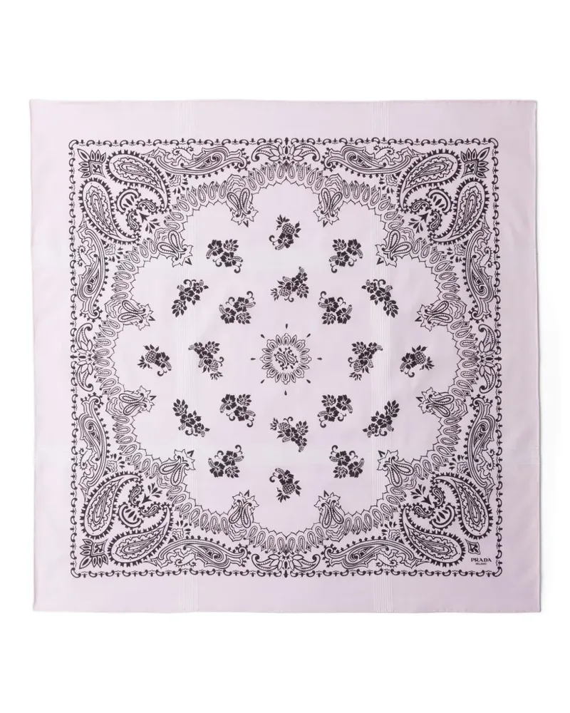 Prada Bedruckter Batiste Schal - Rosa Rosa