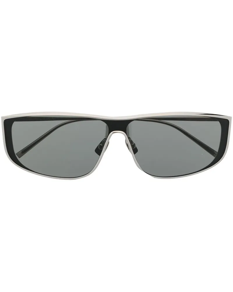 Saint Laurent Sonnenbrille mit eckigem Gestell - Silber Silber