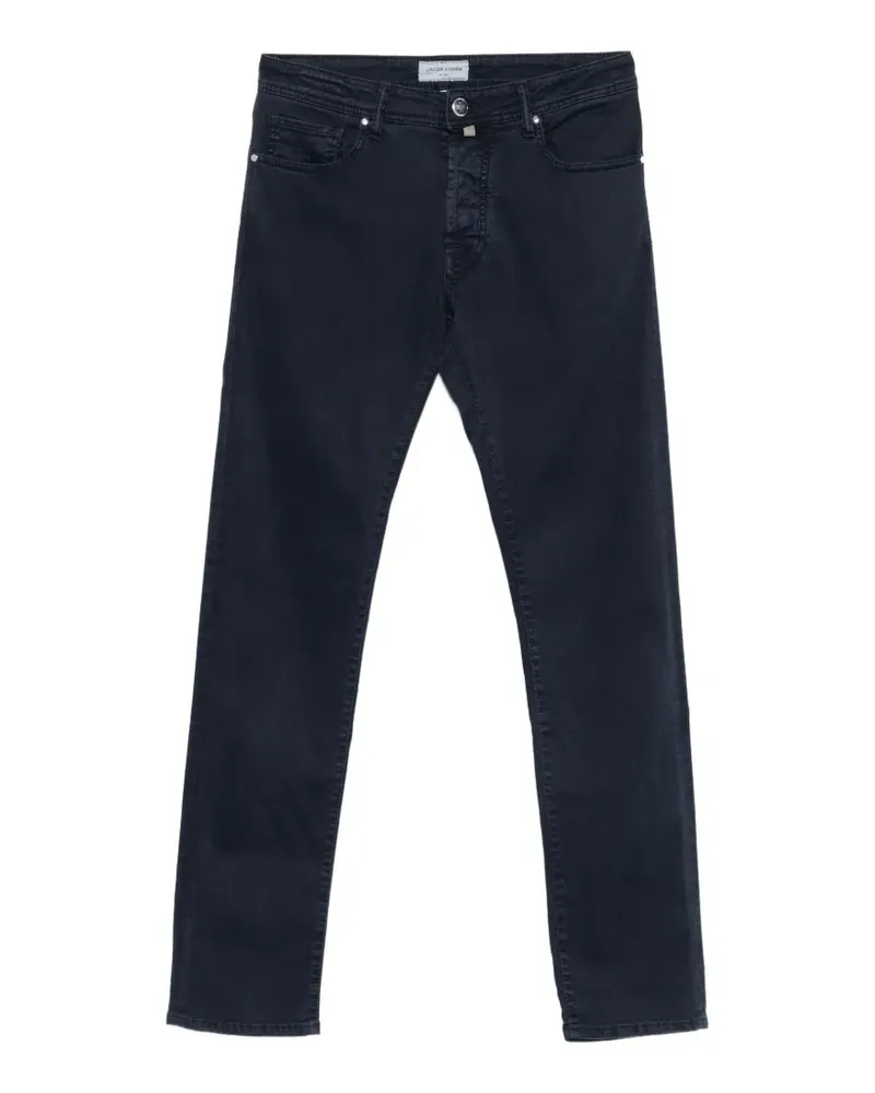 Jacob Cohën logo-patch five-pocket trousers - Blau Blau