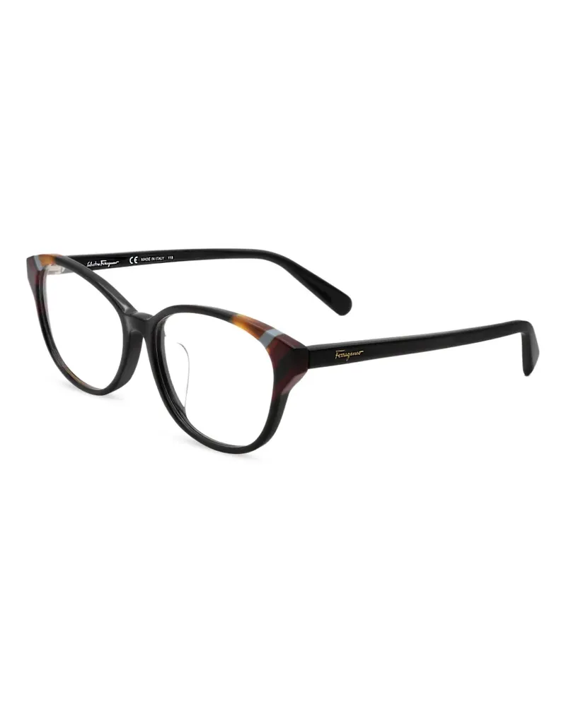 Ferragamo Brille mit rundem Gestell - Braun Braun