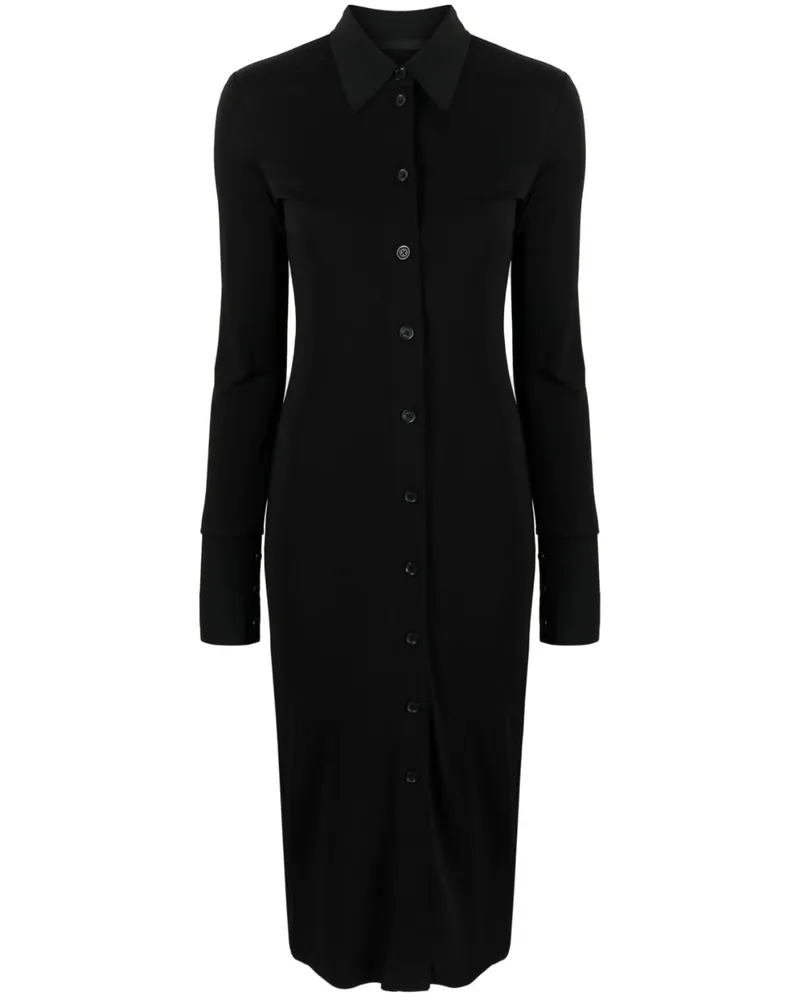 Helmut Lang Hemdkleid mit Knöpfen - Schwarz Schwarz