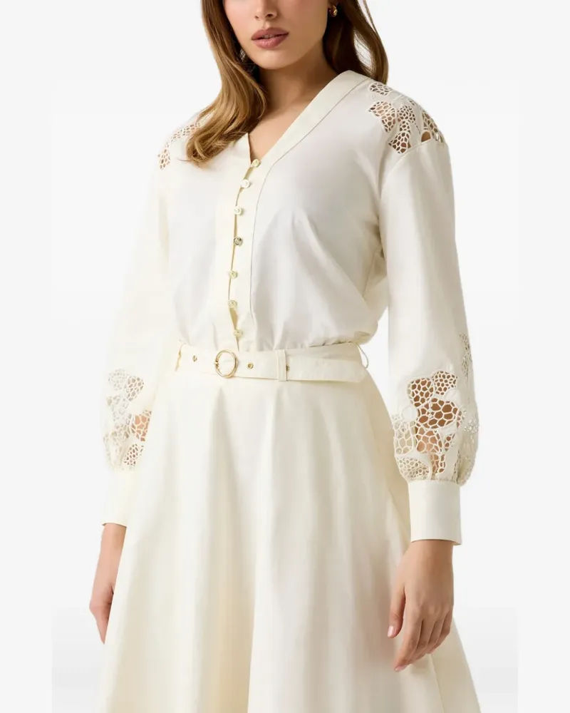 Guess V-neck lace shirt - Nude Nude