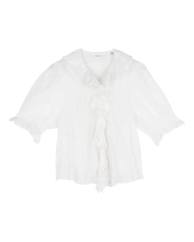 DÔEN Henri ruffled blouse - Weiß Weiß