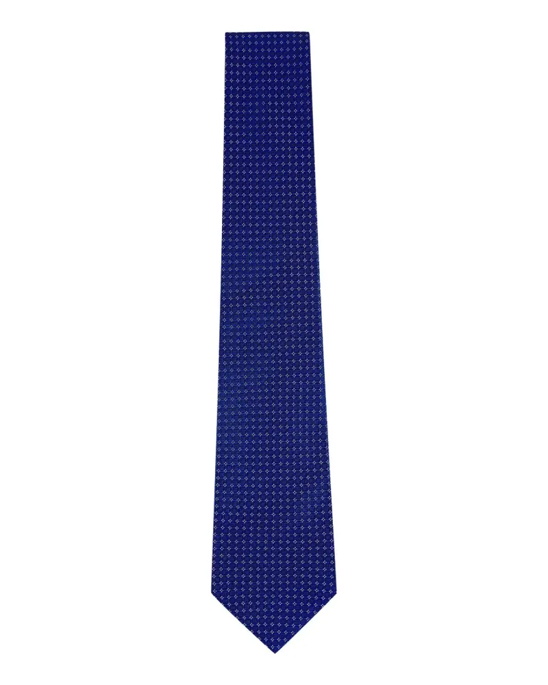 Kiton geometric-pattern tie - Blau Blau