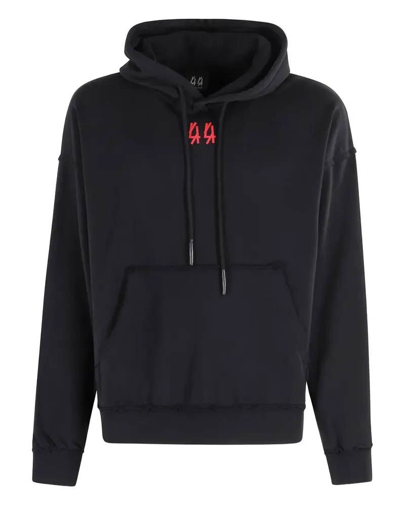 44 LABEL GROUP Hoodie mit Logo-Patch - Schwarz Schwarz