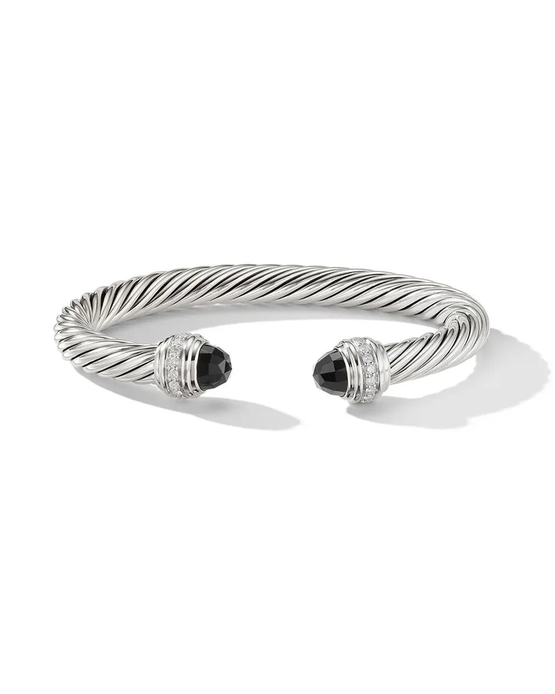 David Yurman Cable Classics Sterlingsilber-Armband mit Onyx Silber