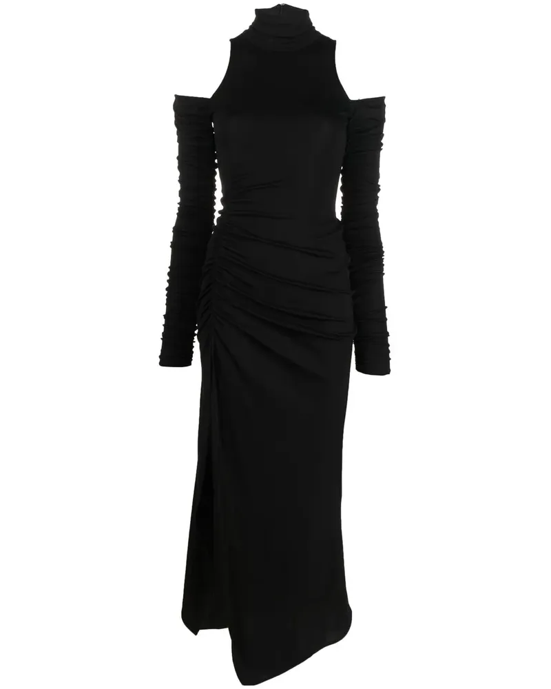 Dondup Gerafftes Jersey-Kleid - Schwarz Schwarz