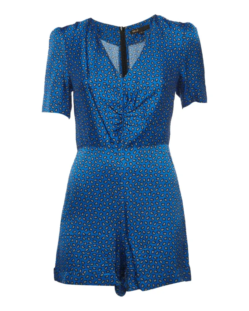 Maje printed satin playsuit - Blau Blau