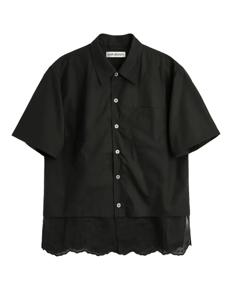 Our Legacy pocket lace shirt - Schwarz Schwarz