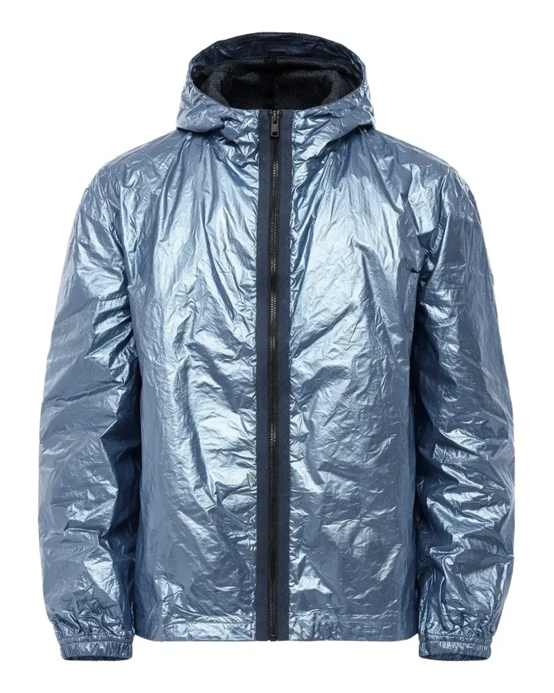 Givenchy lamé hooded jacket - Blau Blau