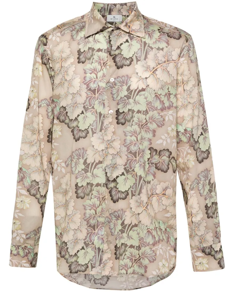 Etro Hemd mit Blumen-Print - Nude Nude