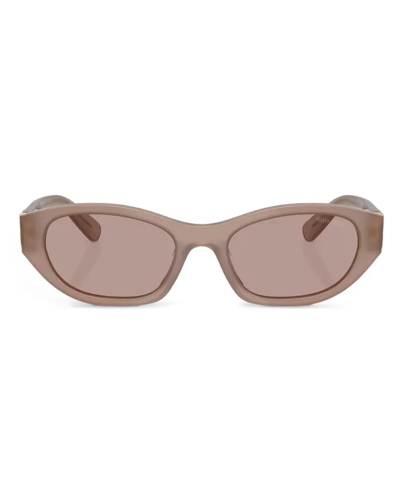 Miu Miu geometric-frame sunglasses - Nude Nude