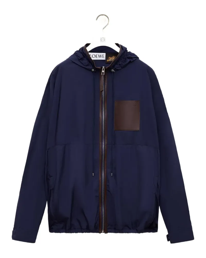 Loewe Jacke mit Lederbesatz - Blau Blau