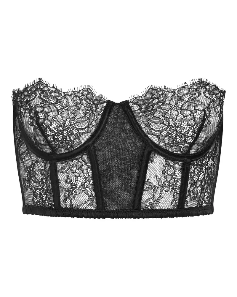 Maison Close Bustier mit Spitzendetail - Schwarz Schwarz