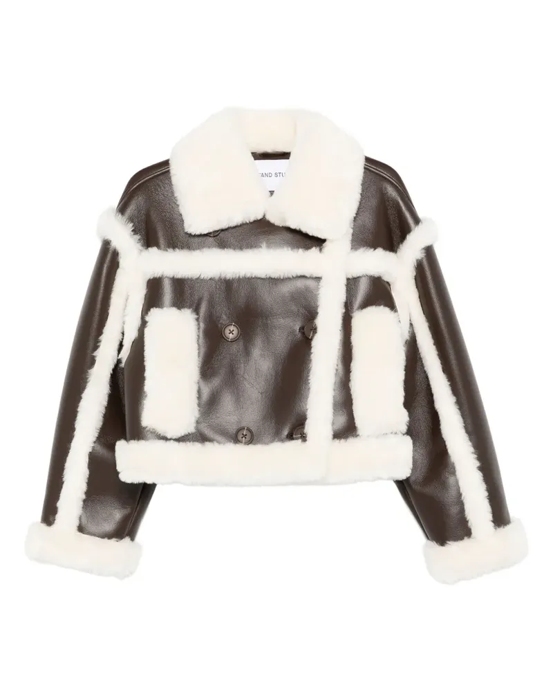 STAND button-fastening shearling jacket - Braun Braun
