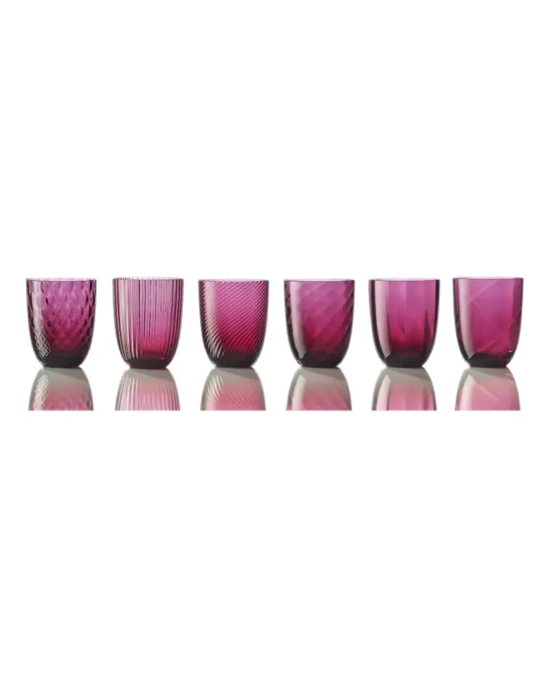 NasonMoretti Idra ribbed glasses (six-person setting) - Violett Violett