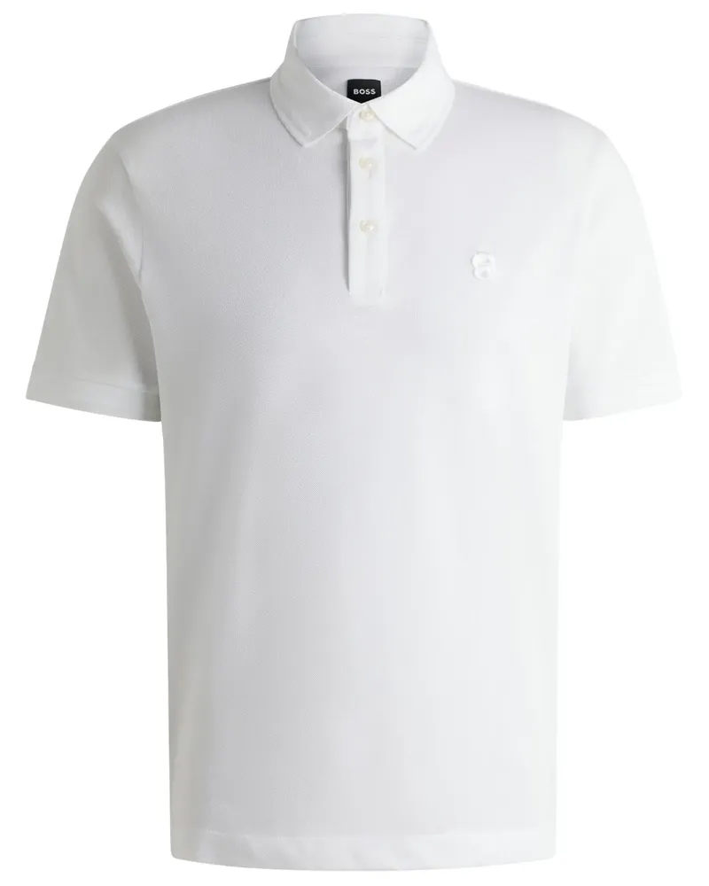 HUGO BOSS Piqué-Poloshirt mit BB-Monogramm - Weiß Weiß