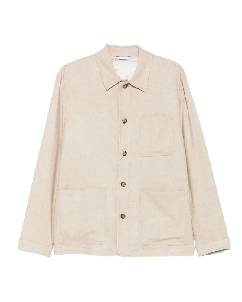 Manuel Ritz Twill-Hemdjacke aus Wollgemisch - Nude Nude
