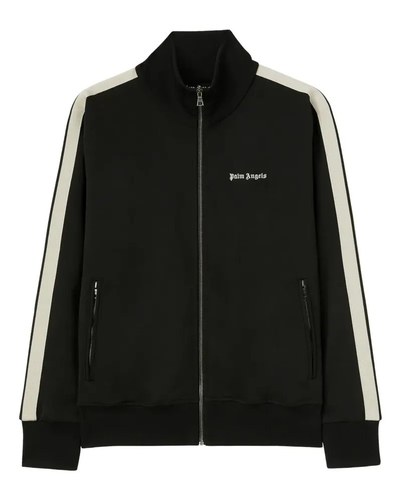 Palm Angels logo-embroidered zip-up jacket - Schwarz Schwarz
