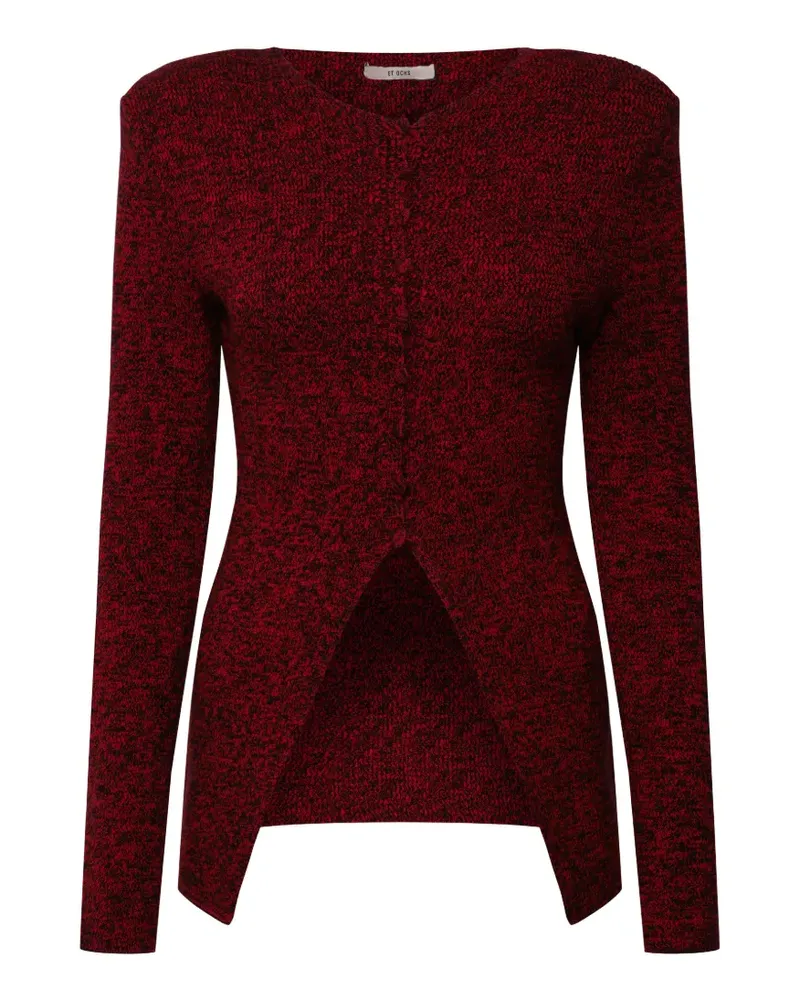 ET OCHS marl-effect cut-out cardigan - Rot Rot