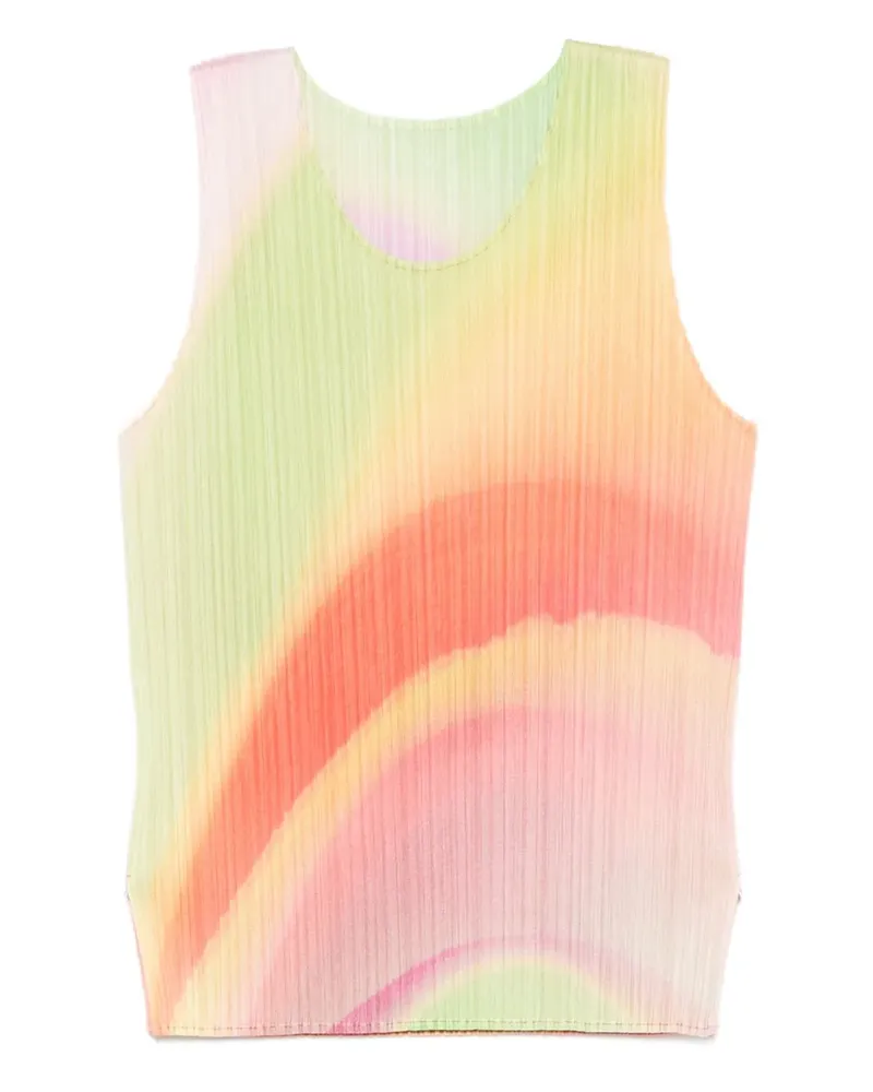 Issey Miyake Faltenoberteil mit Groove-Print - Grün Grün