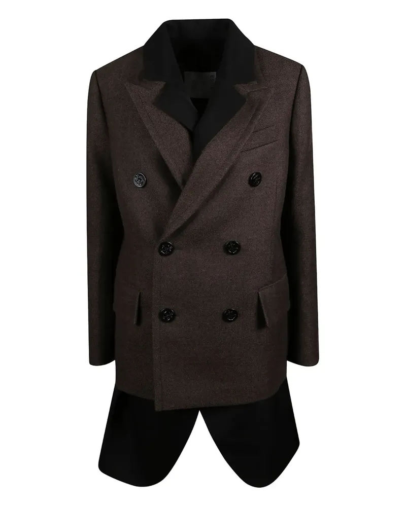 Sacai Doppelreihiger Mantel - Braun Braun