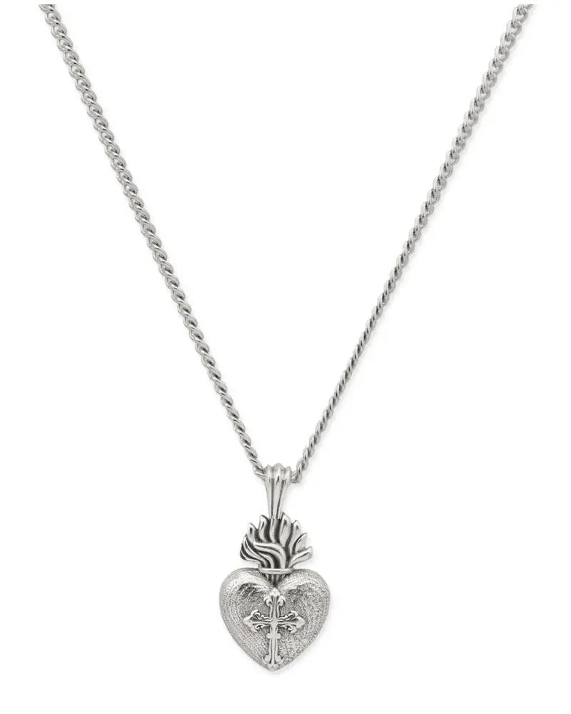Emanuele Bicocchi Kleine Sacred Heart Halskette - Silber Silber
