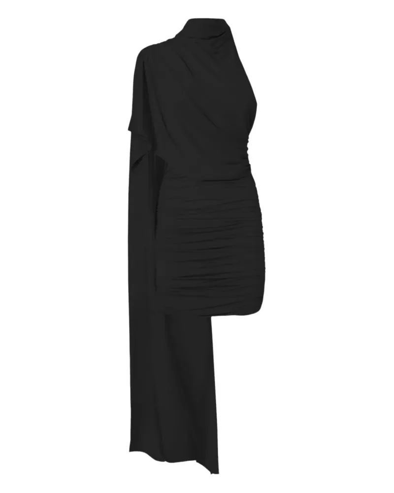 ANDAMANE Gerüschtes Waverly Minikleid mit Cape-Effekt - Schwarz Schwarz